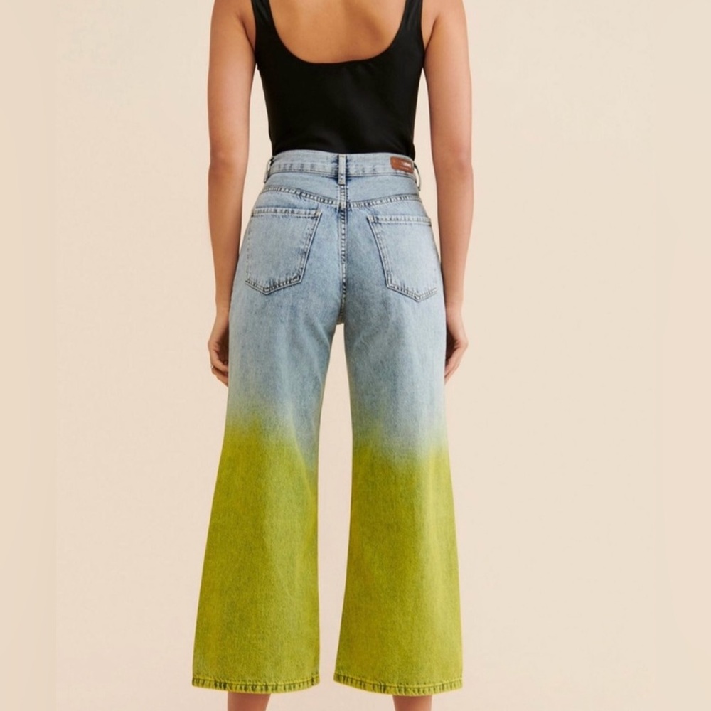 Nocturne Green Ombre Wide Leg Jeans Size S EU 36 NWT - Picture 3 of 15